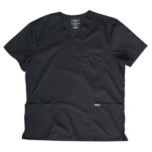 Cherokee Large Black Scrub Top‎ Medical Hospital Lab Uniform Stretch Shirt WW670